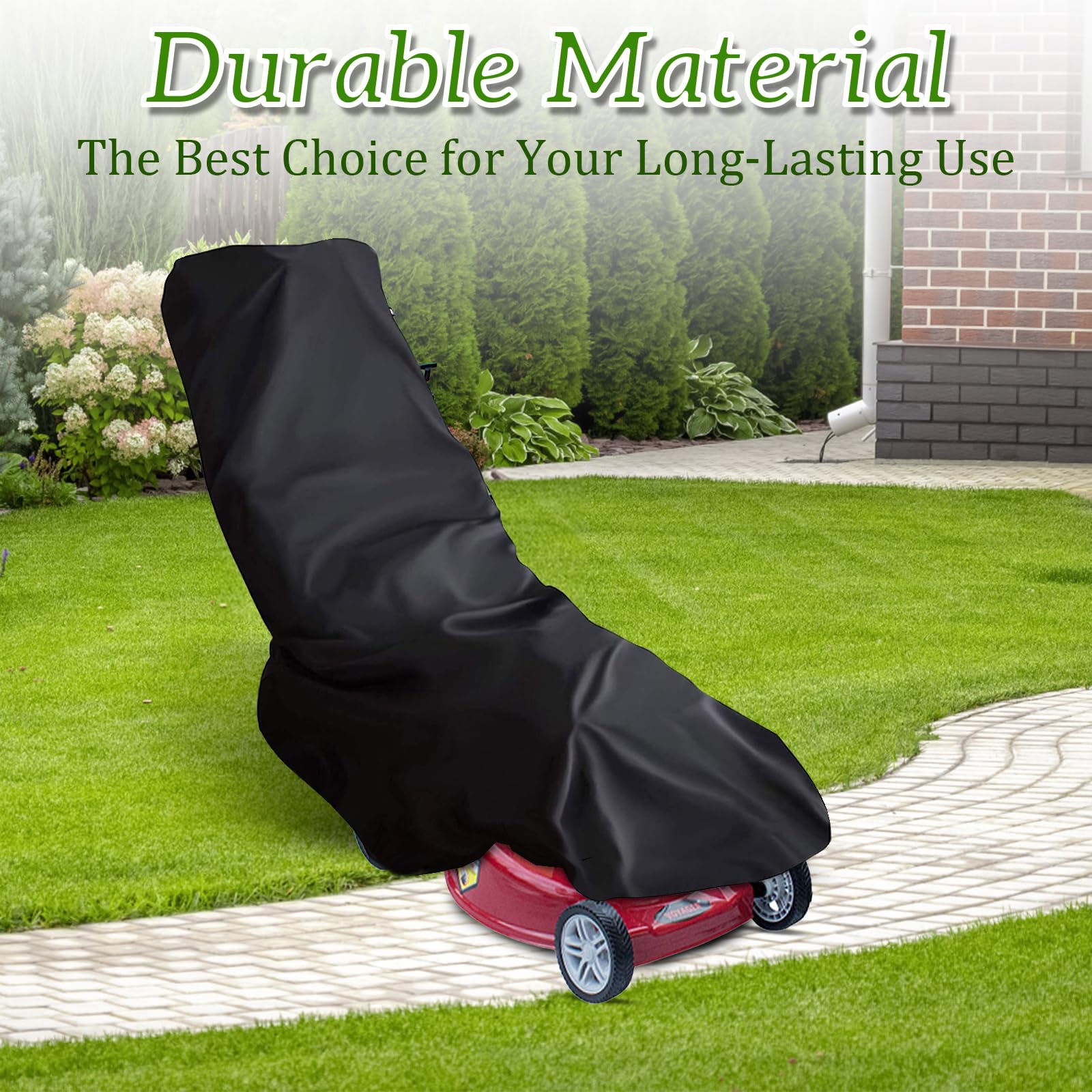 Housse Tondeuse TNOMSNO - Polyester 210D - 195x66x108cm - Imperméable, Anti-UV - Avec Sac De Rangement