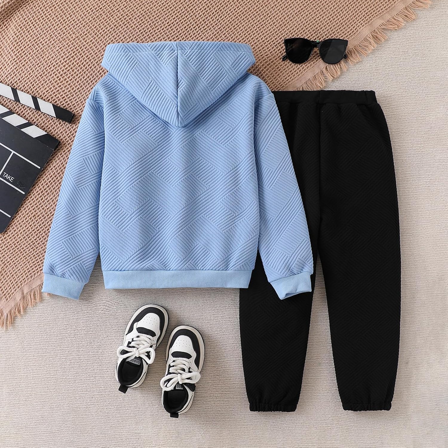 Zylvae Kid Boys' CLothes Half-Zip Hoodie Top and Sweatpants Set Fall Outfit for Ages 6-12 - Image 6