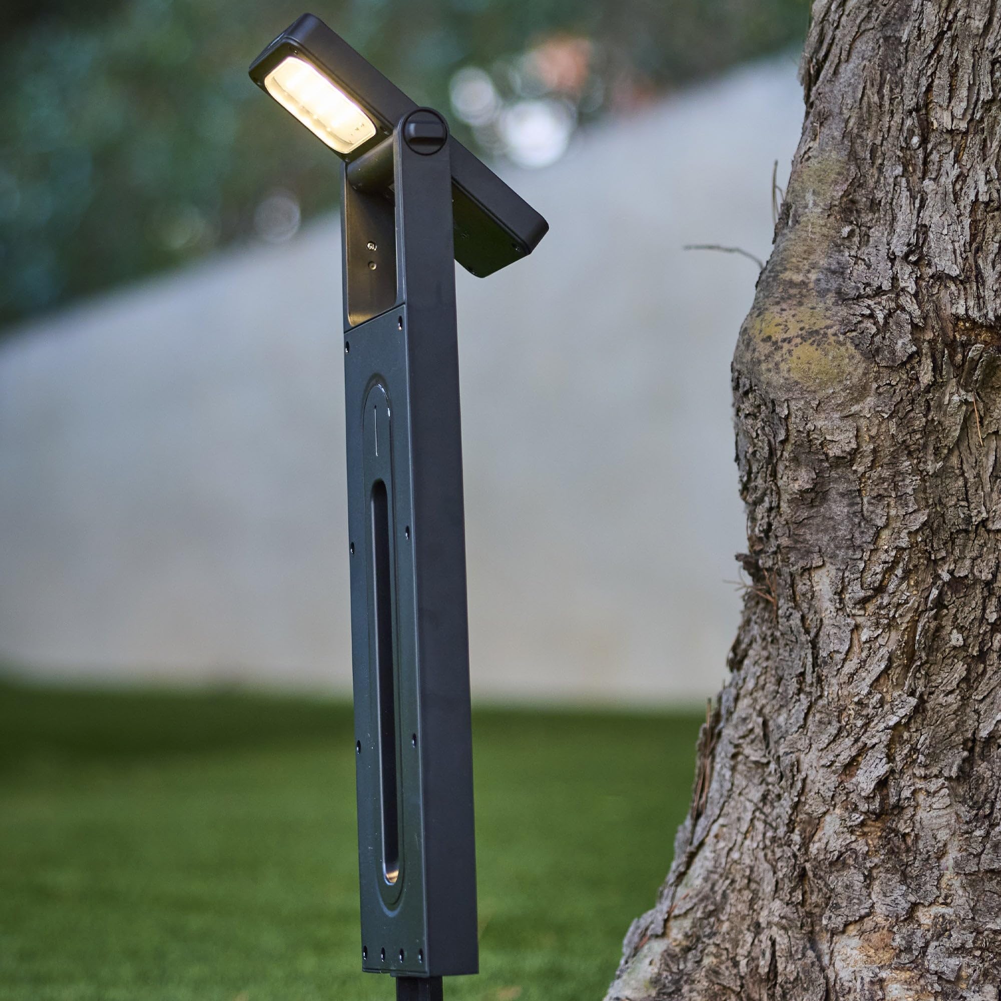 Lumisky Lote de 2 balizas solares para plantar LED blanco cálido BRITY H49 cm Luz exterior, iluminación solar para jardín camino