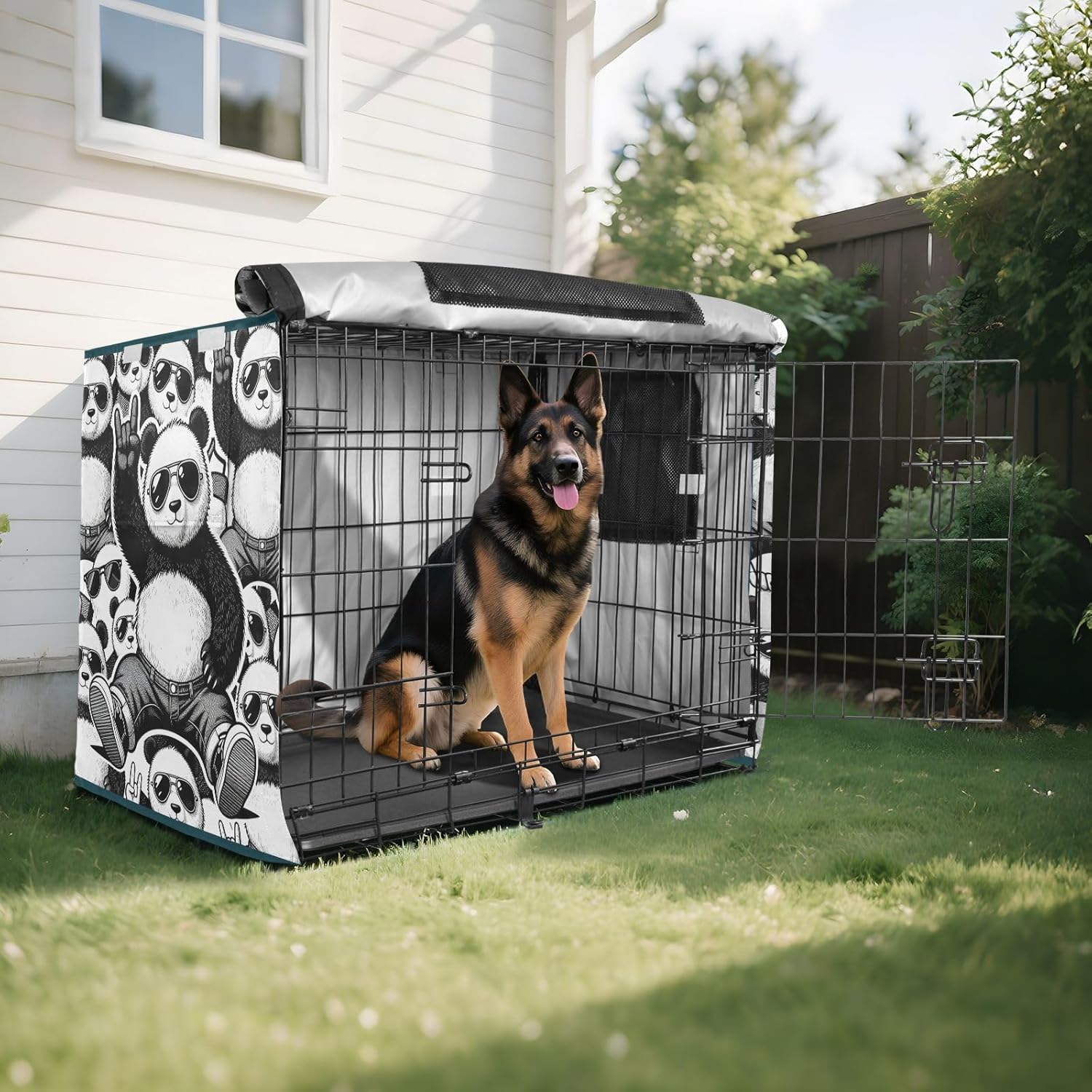 Rock Pandas Cover for Dog Cage Pets Kennel Covers Roller Shades 48 Inch