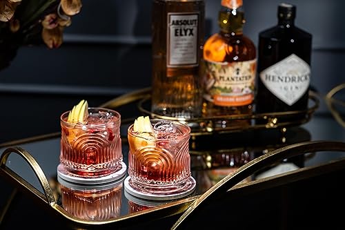 Miniatura 3 de GLASSIQUE CADEAU Vasos de cóctel vintage Art Deco de los años 20, juego de 4, cristalería antigua de cristal de 9 onzas para beber bebidas clásicas