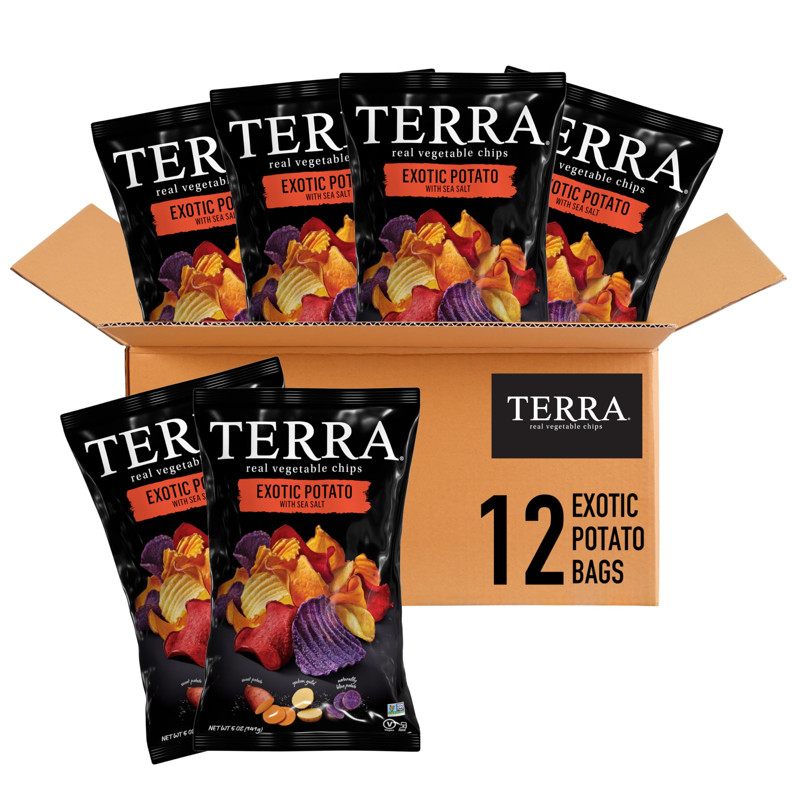 Terra Vegetable Chips, Exotic Potato with Sea Salt, 5 oz. (Pack of 12)