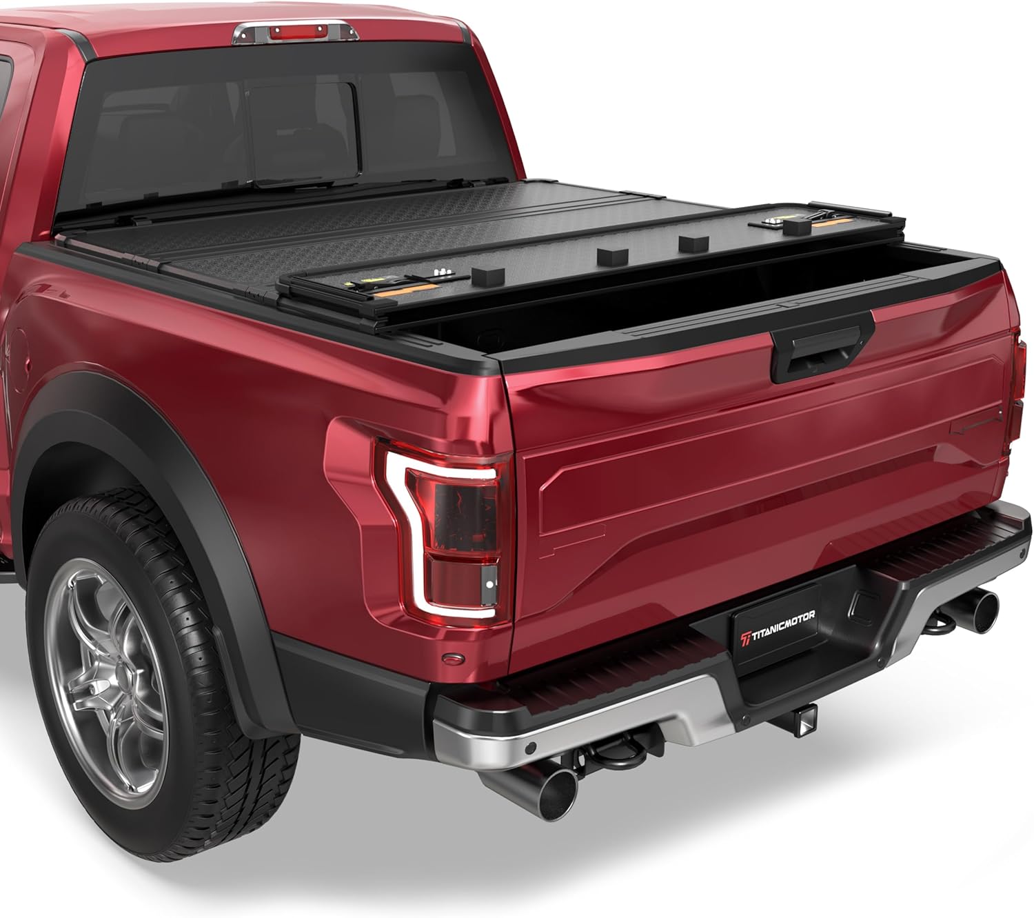 Hard Quad Fold Aluminum Truck Bed Tonneau Cover Compatible for 2009-2014 Ford F-150 F150 Styleside 4-Fold 5.5FT 67Inch