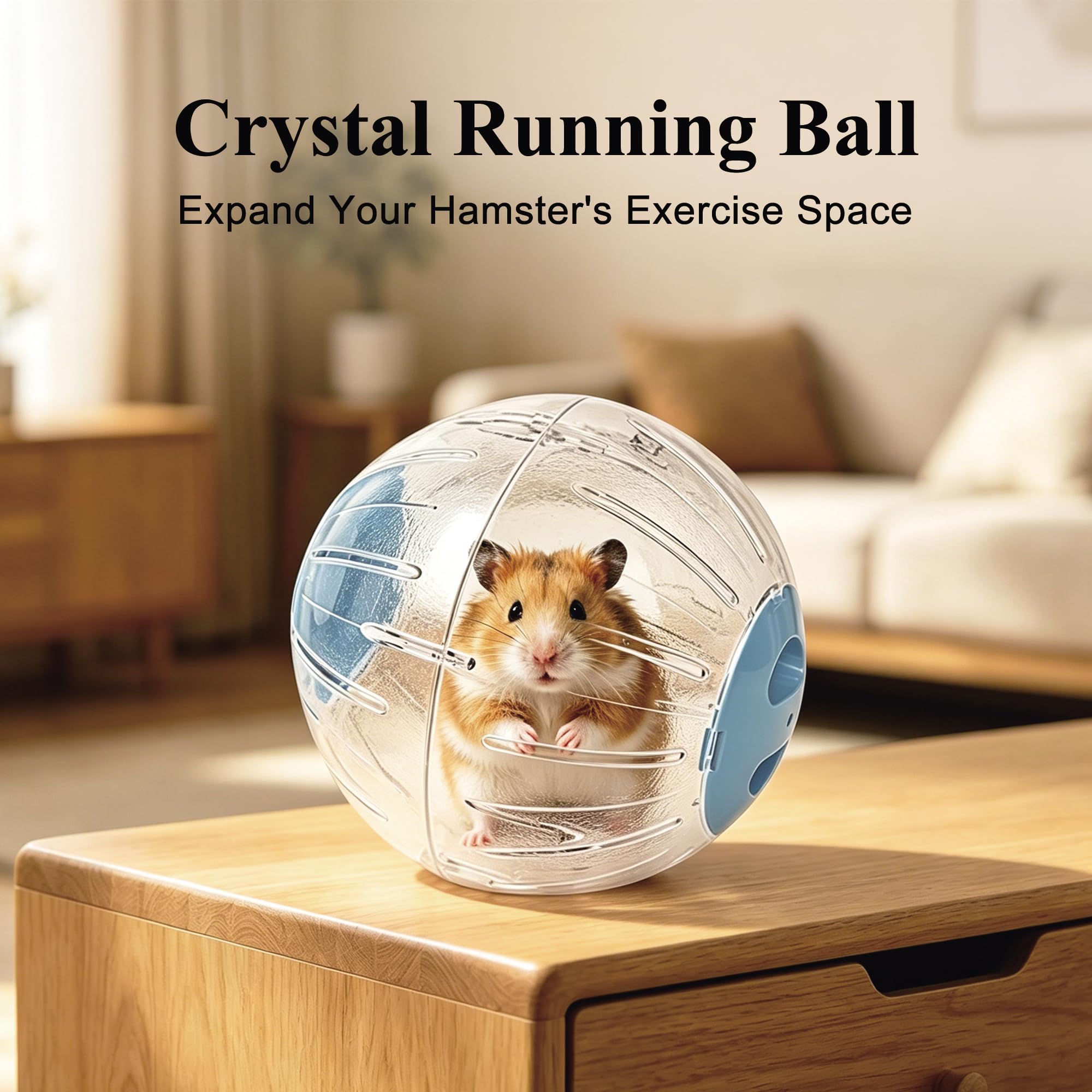Balle de course transparente pour hamster, 18 cm, pour soulager l'ennui, pour cochon d'Inde, rat, gerbille, hérisson, petits animaux de compagnie, bleu