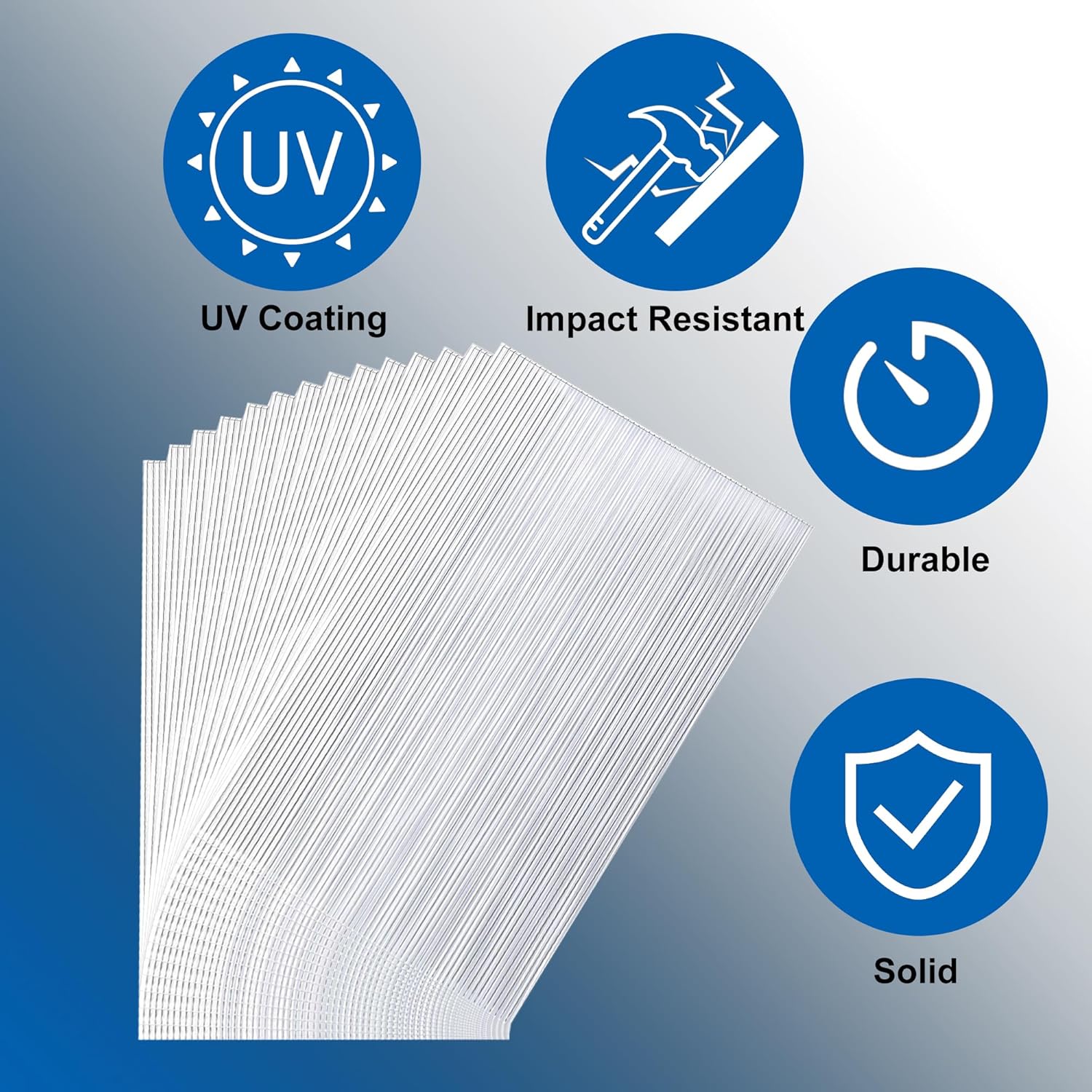 20 Pcs Polycarbonate Greenhouse Panels, Twin-Wall Panels, Polycarbonate Sheet for All Weather Outdoor Garden and Greenhouse Replacement Covering (Transparent, 2' x 4')