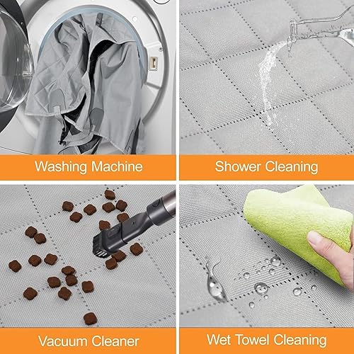 Miniatura 9 de Funda protectora para asiento trasero de perro, para automóviles, SUV y camiones con ventana de malla, material antideslizante e impermeable a