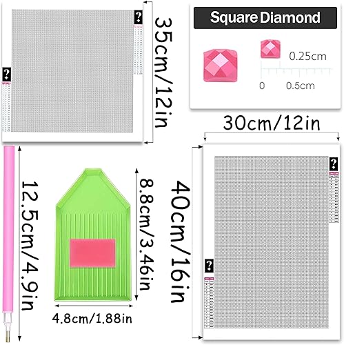 Miniatura 2 de SKRYUIE DIY 5D Diamante Pintura por Números Kits, Kits de Arte de Diamante para Adultos Cristal Punto de Cruz Arte Artesanía de Pared Pegatina