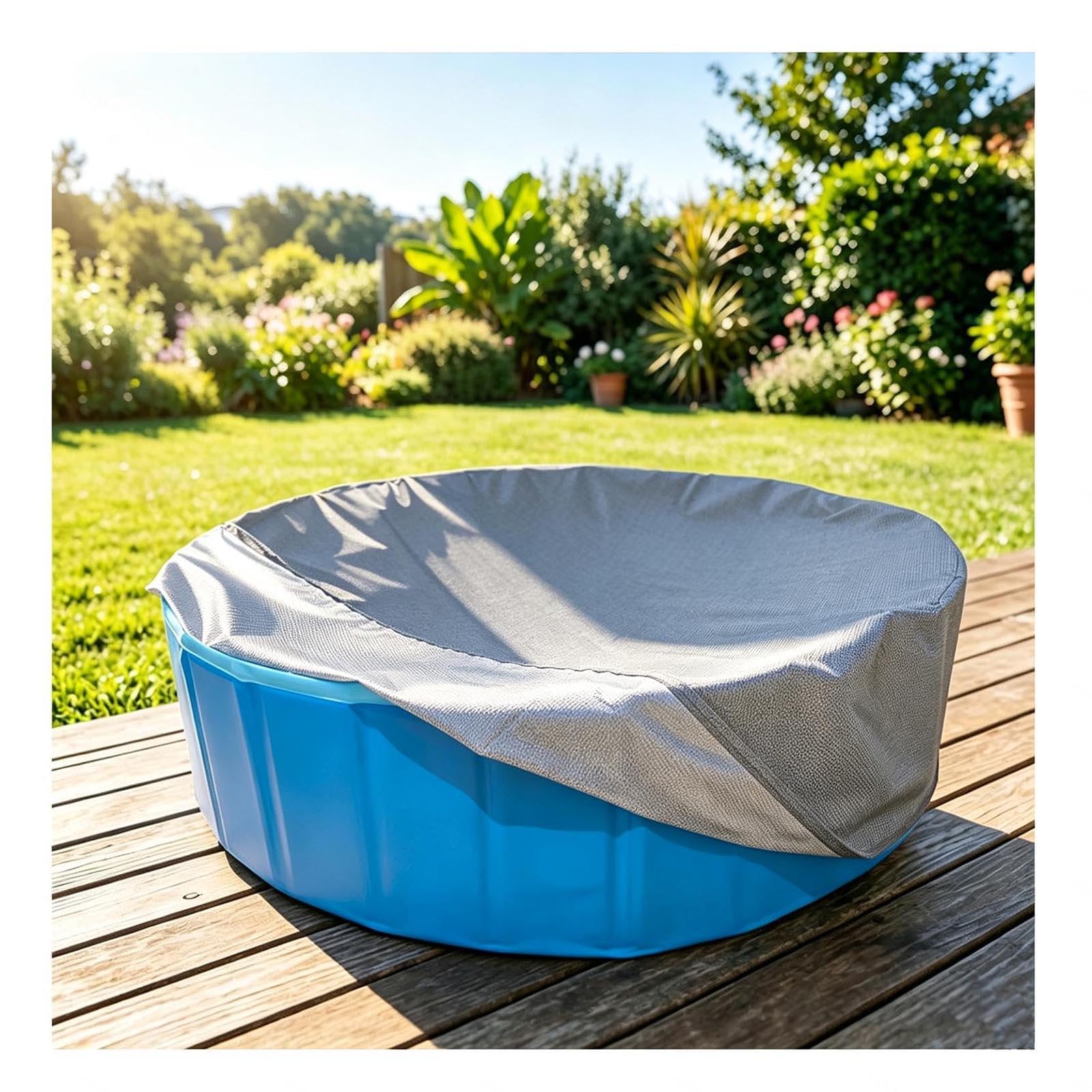 Couverture De Piscine avec Cordon Housse Piscine Imperméable Pliable Oxford Housse pour Baignoire Piscine,Gray-144 * 12inches（366 * 30cm）