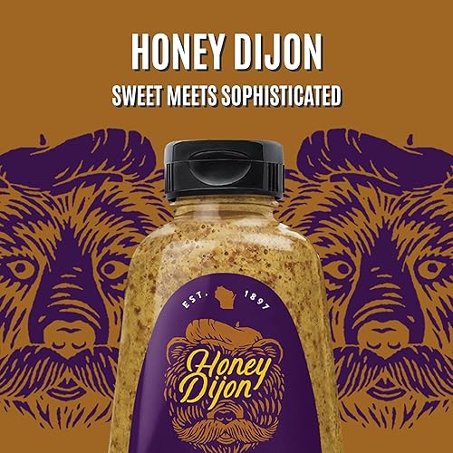 Miniatura 3 de Mostaza Dijon con Miel Koops' – Mostaza Gourmet, Sin Gluten, Kosher, Hecha en EE.UU., De Semillas de Mostaza de Calidad, Salsa de Mostaza con Miel