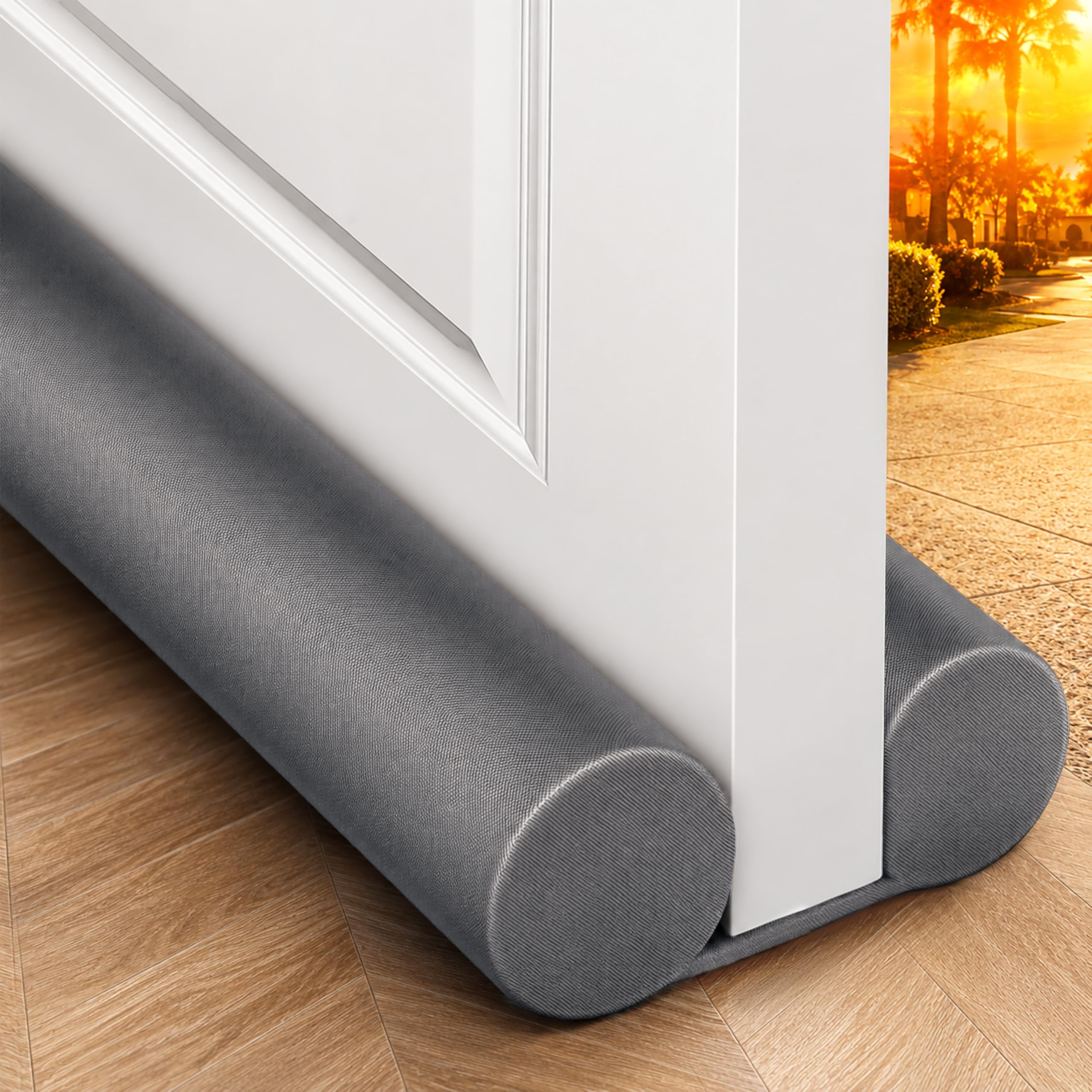 MAXTID 32" Gray Door Air Draft Stopper, Wind Blocker for Small Apartments