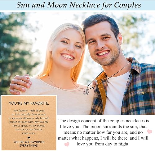 Miniatura 2 de UPROMI Collar de pareja para novio, novia, marido, hombre, alma gemela, aniversario, día de San Valentín, regalos para él y ella