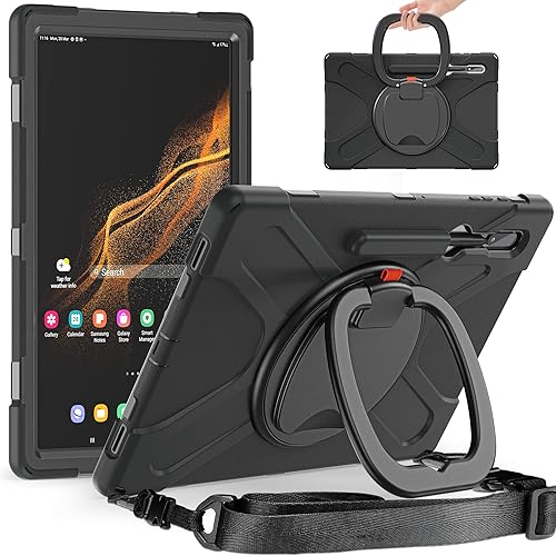 Funda resistente para Galaxy Tab S9S9 FE 2023Tab S8 2022Tab S7 2020, funda híbrida resistente con soporte para bolígrafo S, funda para niños a