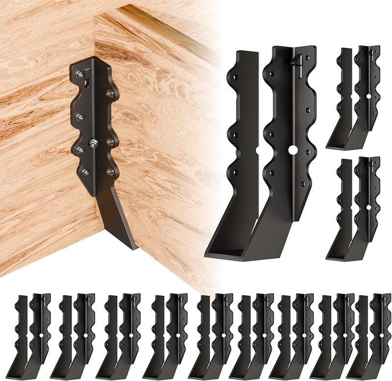 Black 2X8 Joist Hanger Heavy Duty 14 Gauge LU28 Black Face Mount Joist Hangers for Rafter Hurricane Ties Joist Hangers, Tie Brackets for Floor Deck and Ceiling Trusses -12 pk