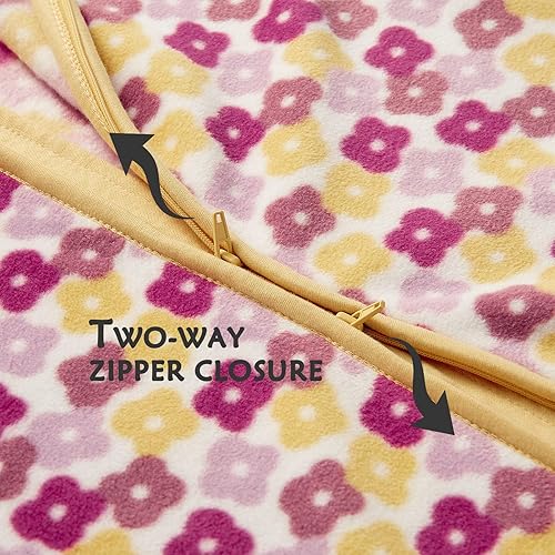 Miniatura 5 de DaysU Saco de dormir para bebé de microforro polar con mangas largas, saco de dormir cálido de felpa con cremallera de 2 vías, saco de dormir unisex