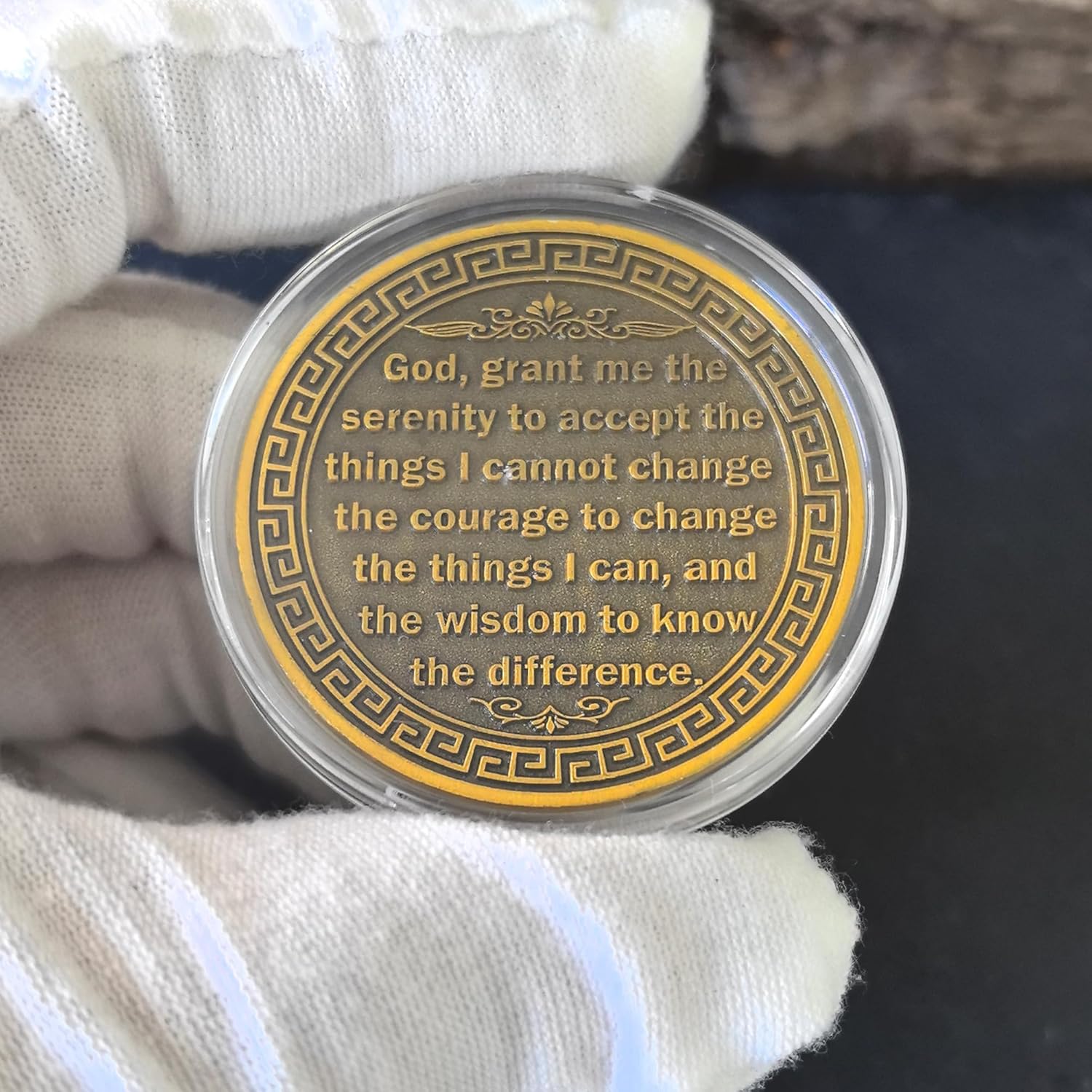 CYOUNG Phoenix Rising Sobriety Chip - Colorful AA Recovery Medallion with Serenity Prayer (Pack of 3)