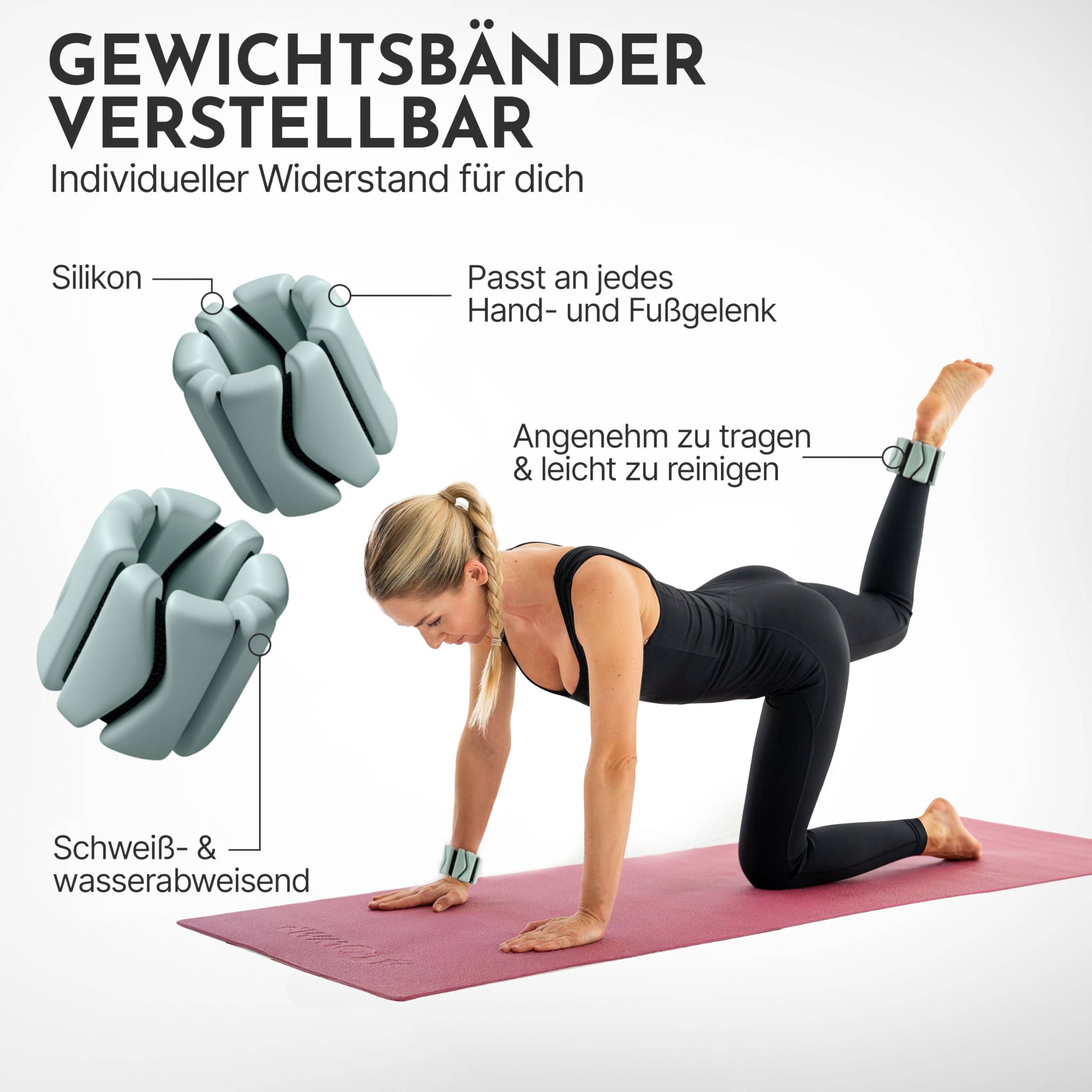 NEOLYMP Pilates Set für Zuhause – Pilates Ball, Pilates Ring & Gewichte – Komplettes Pilates Zubehör Set – inkl. Pilates Bänder, 1kg Hanteln & E-Book – Pilates Essential Kit