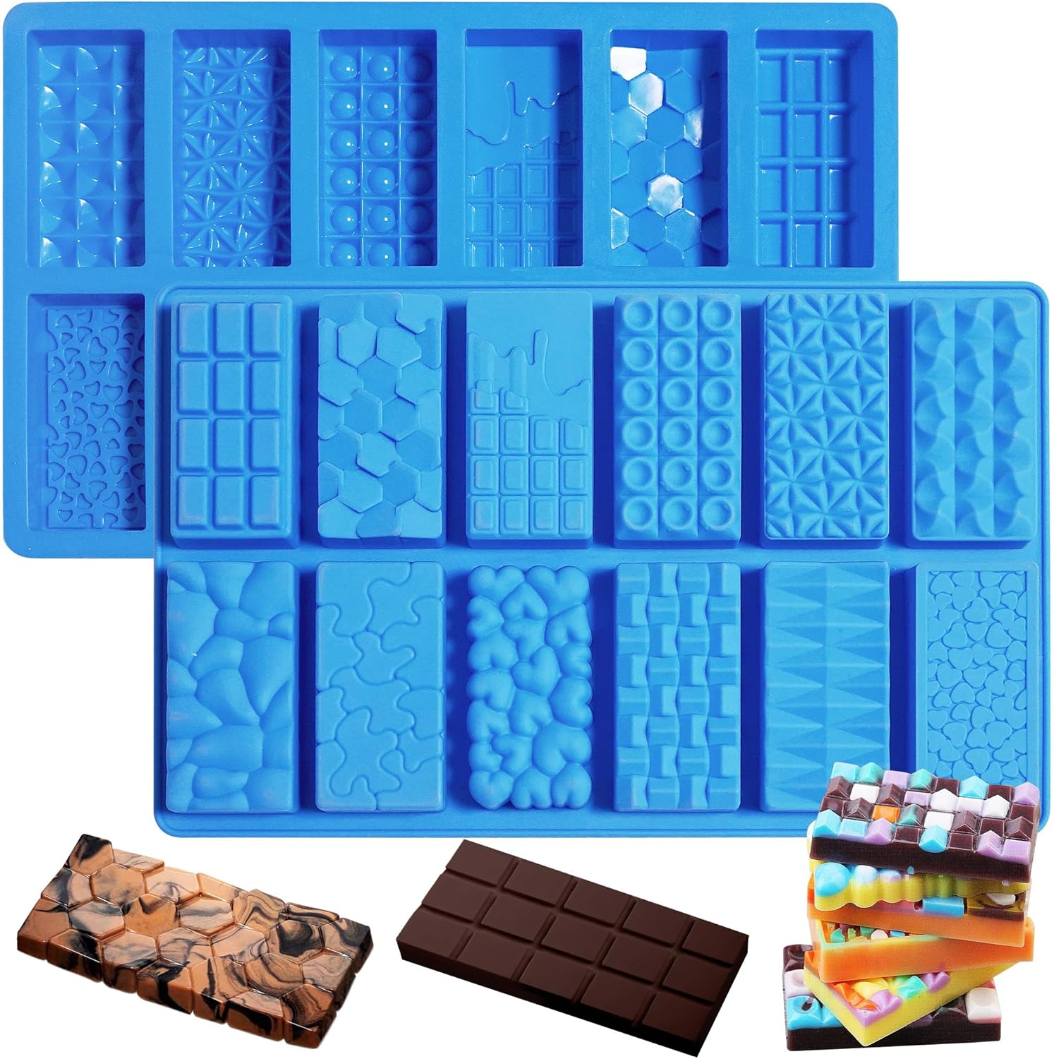 2025New 1inch Deep Small Chocolate Bar Mold for Mini Dubai, 2Pcs Candy Silicone Molds for Dubai Pistachio - Image 8