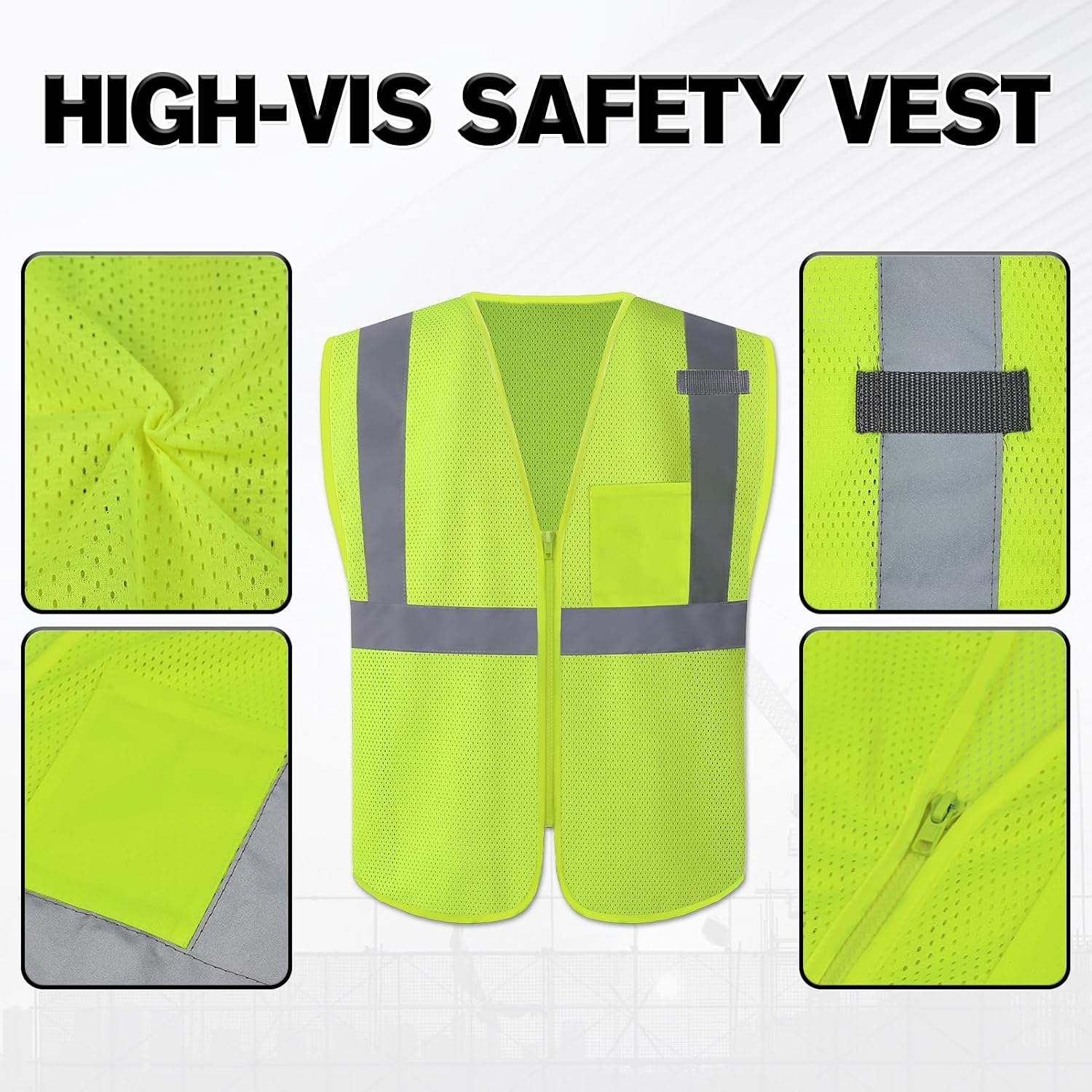 PPE Kit, Safety Vest, Cut Resistant Glove, Safety Glasses, Earplugs