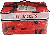 Seachoice USCG Type II Adult Life Vests - Bag of 4 Orange PFDs with Nylon Carry Bag for Boating Safety