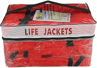 Seachoice Type II USCG Approved Life Vests 4-Pack Adult Universal Orange with Carry Bag
