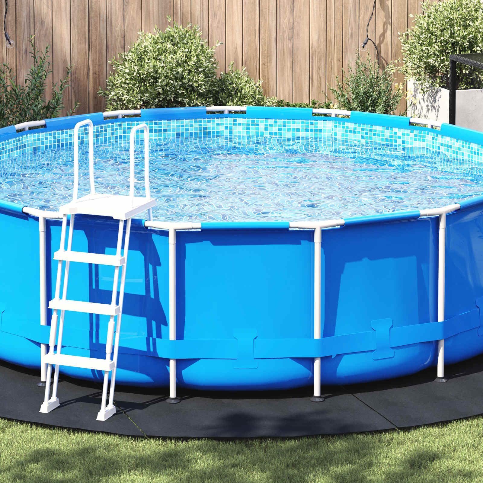 Tapis de Piscine Rond Noir en Tissu Non tissé 458 cm de diamètre, Couverture Piscine Pliable pour Protection hivernage, antipoussière, Isolation Thermique Jardin terrasse