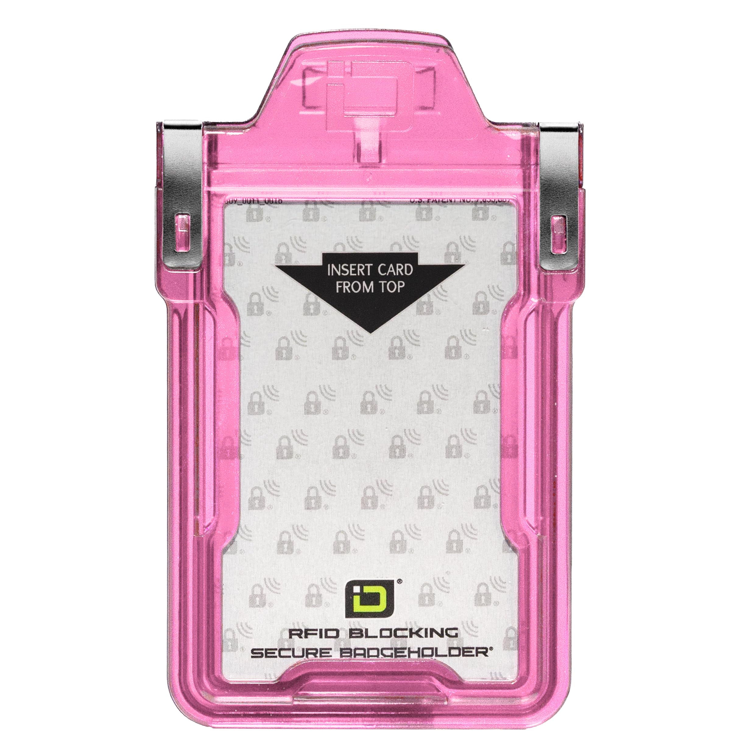 Identity Stronghold - Secure RFID Badge Holder for 1 Card - Heavy Duty Hard Plastic ID Badge Holder - USA Molded and Assembled - FIPS 201 Approved