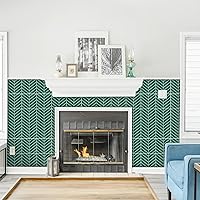 Vista 8 de Azulejos de despegar y pegar, azulejos de pared de mosaico de cocina con patrón de sarga verde, azulejos autoadhesivos de vinilo para pared