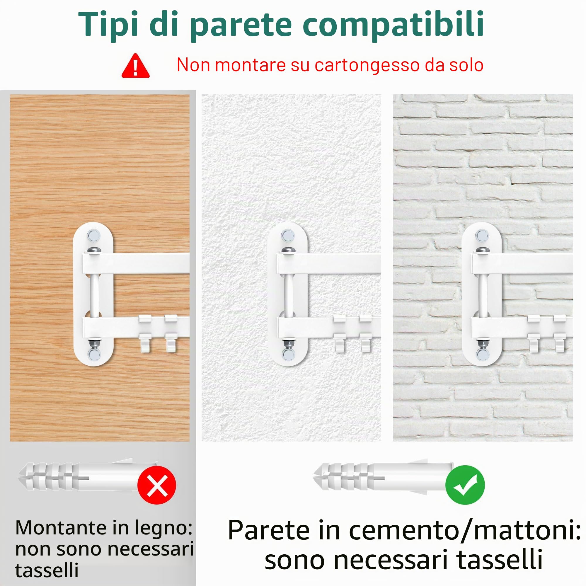 PlusAcc Supporto a parete universale per Show 15, VESA 100x100 supporto monitor con rotazione a 360° e inclinazione – perfetto per display intelligenti fino a 27 pollici