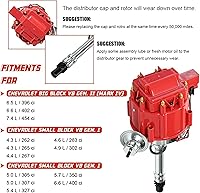 Vista 4 de Distribuidor de encendido HEI con tapa para Chevy GM Small Blocks 283 305 307 327 350 400 Big Blocks 396 427 454 Número de parte # DD-SBC-HEI-V8