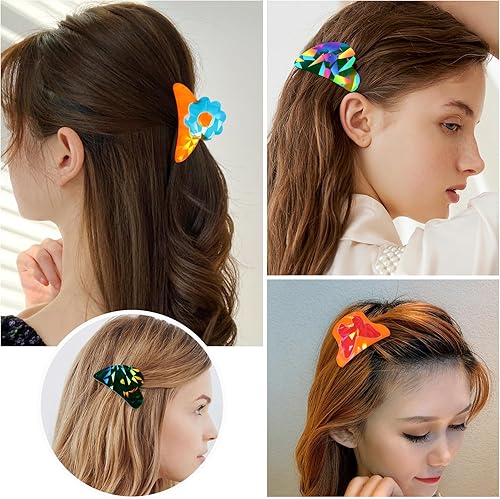 Miniatura 6 de Moldes de resina para el cabello, 2 piezas de pinzas para el cabello, 6 piezas de pinzas de metal para el cabello, moldes de clip de flores para