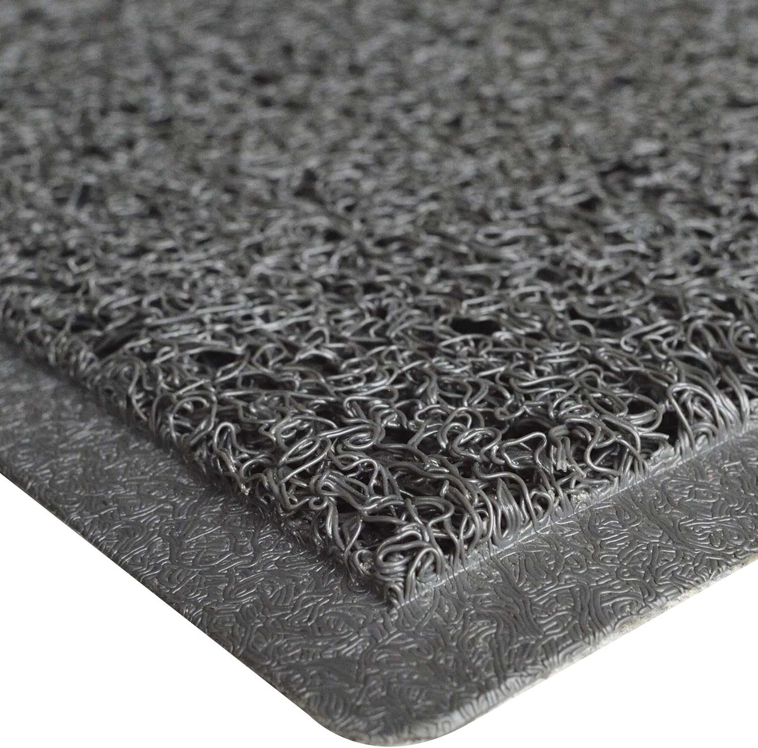 UNIMAT Vinyl Loop Plain Doormat 3'X5' - Rubber Smooth Backing - Doormat with Drainage - Ideal for Pool and Outdoor - American Spaghetti Mat -Mesh Floor mat-Rubber Mulch (Gray)