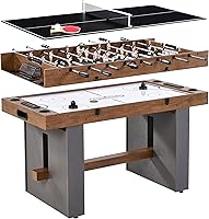 Barrington 54" 3-in-1 Combo Game Table: Foosball, Air Hockey & Table Tennis - Space-Saving Family Arcade
