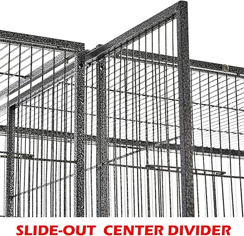 Miniatura 4 de Casa de pájaros doble extra grande, casa de árbol, pájaros, loro central, divisor central, jaula de alimentador, puertas laterales de cría, bandeja