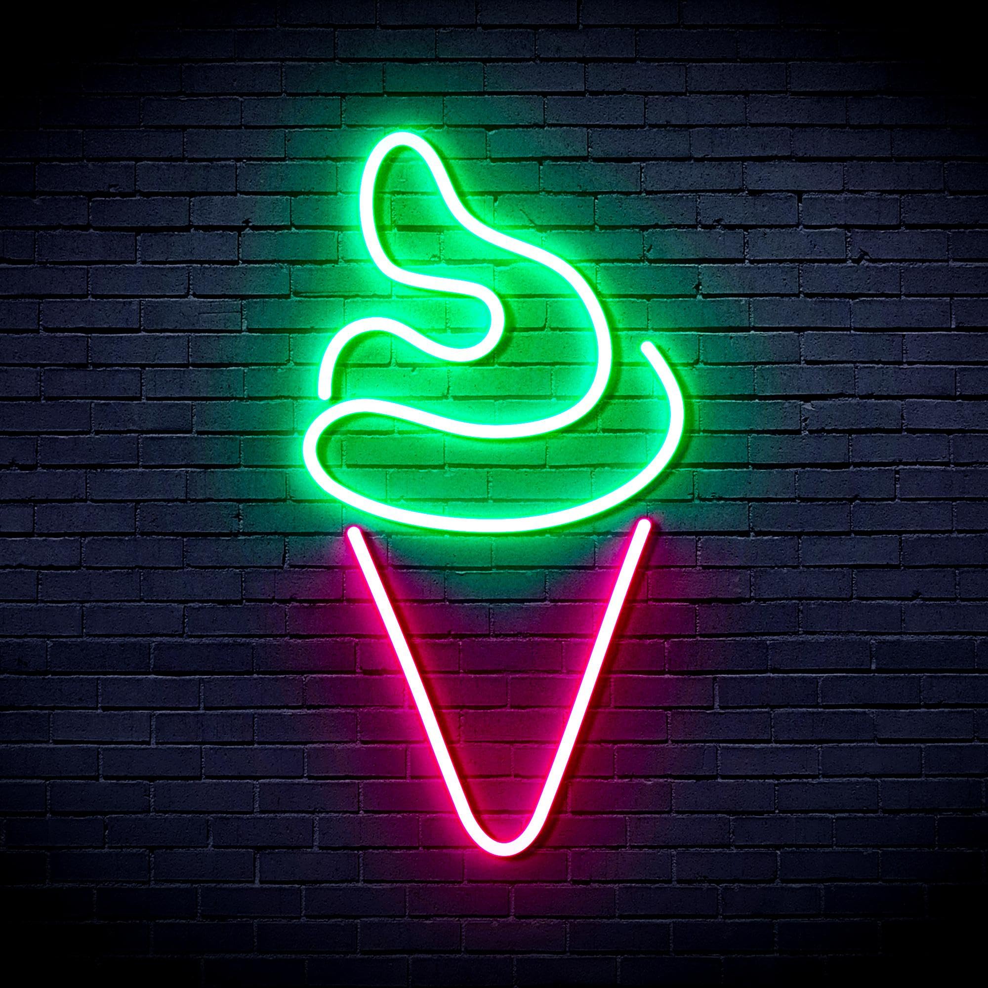 ADVPRO Ice-Cream Flex Silicone LED Neon Sign - Green & Pink - st16s32-fnu0039-gk โ image 1