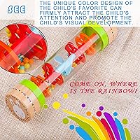 Vista 4 de BIUWING Rainmaker Palitos de Lluvia, Mini Instrumento Musical de Madera para Agitar, Gotas de Lluvia con Cuentas - Dale la Vuelta y Observa