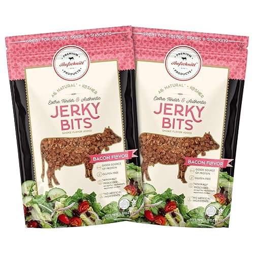 Aufschnitt Jerky Bits - Bocadillos saludables hechos de carne de res y pollo, con alto contenido de proteínas, Kosher, Halal y Keto (paquete de 2,