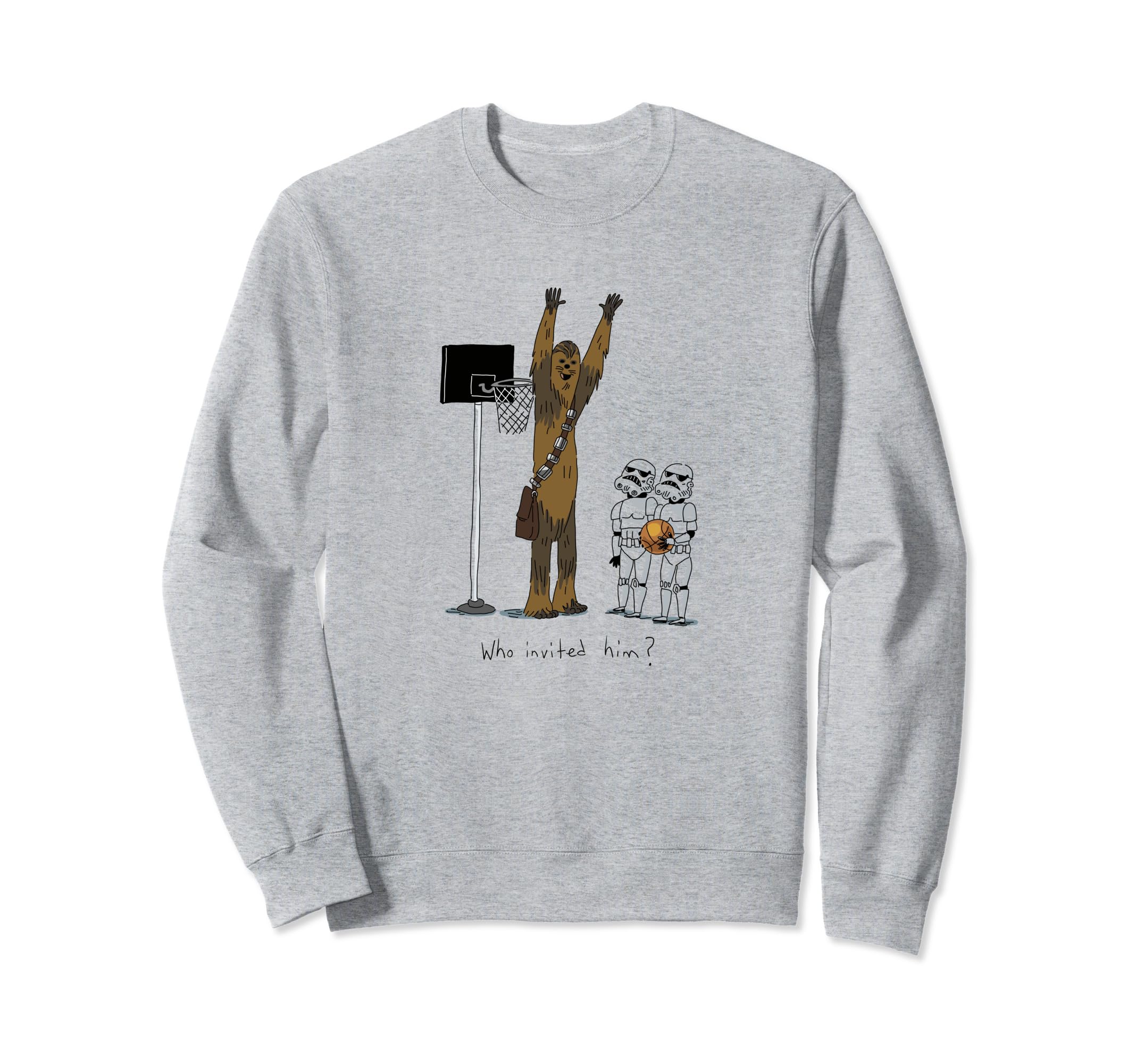 Star Wars Chewbacca Basketball Who Invited Him Sweatshirt, Grey