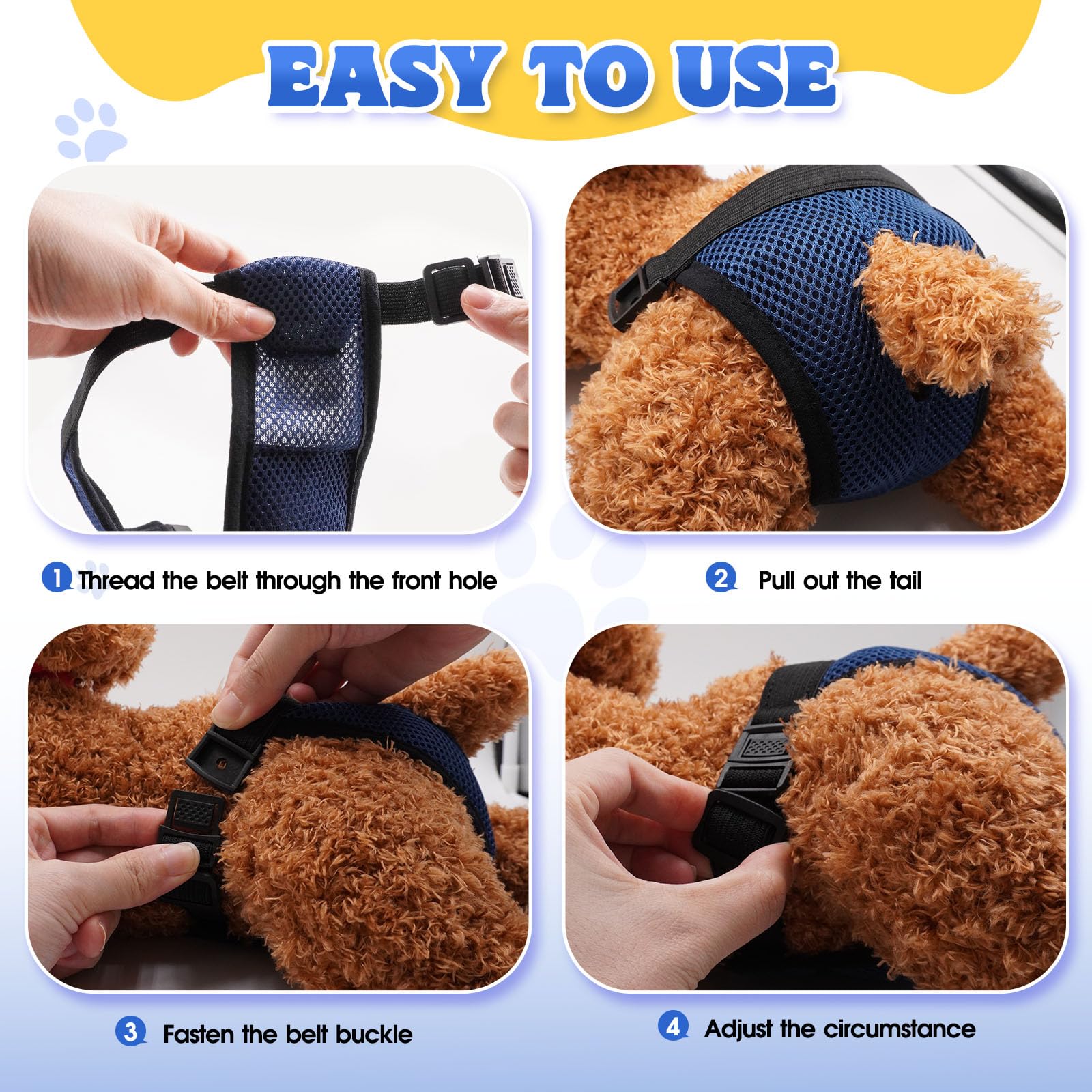 Culotte Menstruelle Lavable Pour Chienne En Chaleur – 2 Pièces + 6 Serviettes – Tailles S à XL - 2