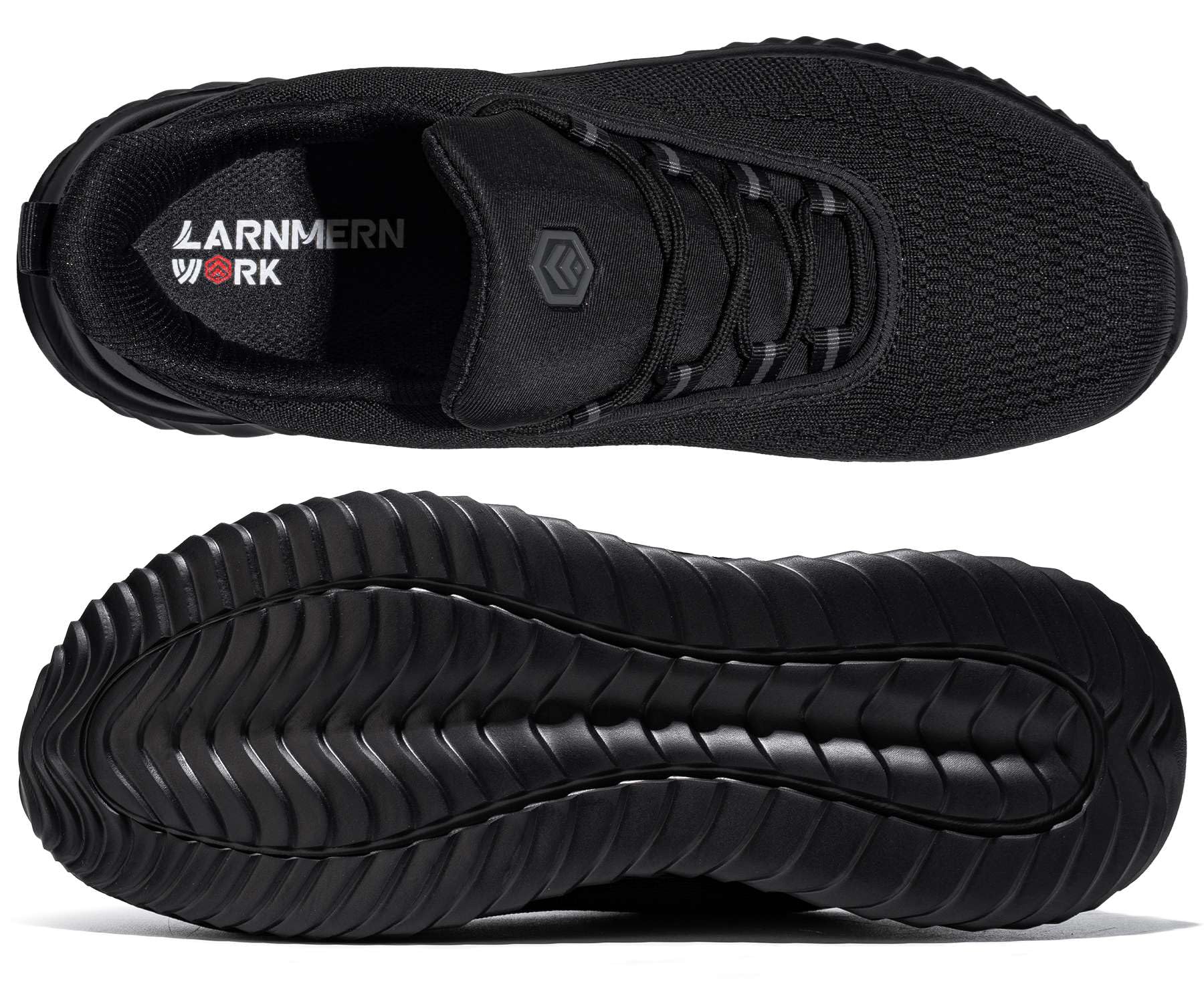 LARNMERN Zapatos de Seguridad para Hombre Slip-On Zapatillas Ligeros Calzado con Puntera de Acero