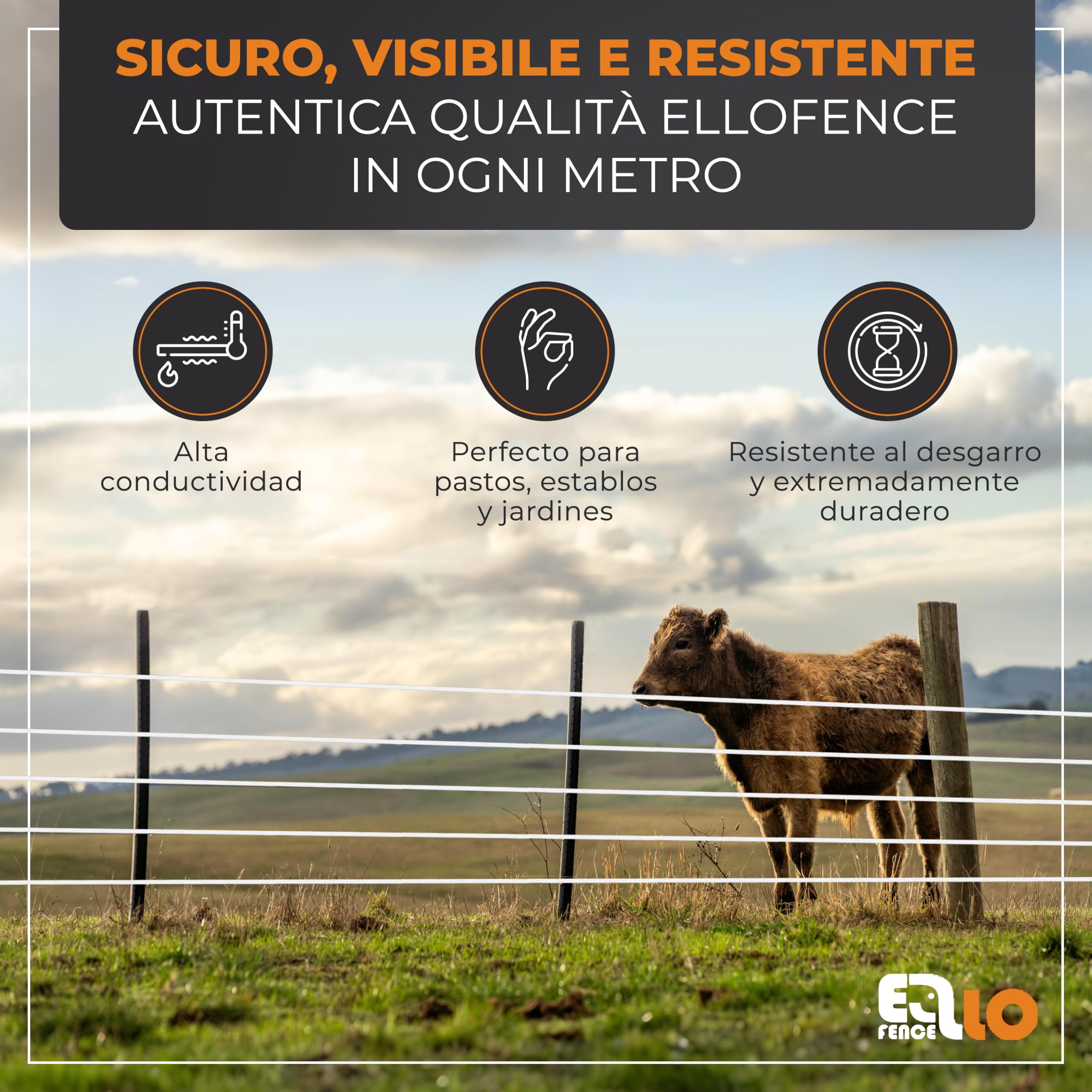 Nastro per recinto elettrico 12,5mm x 200m | Resistente ai raggi UV