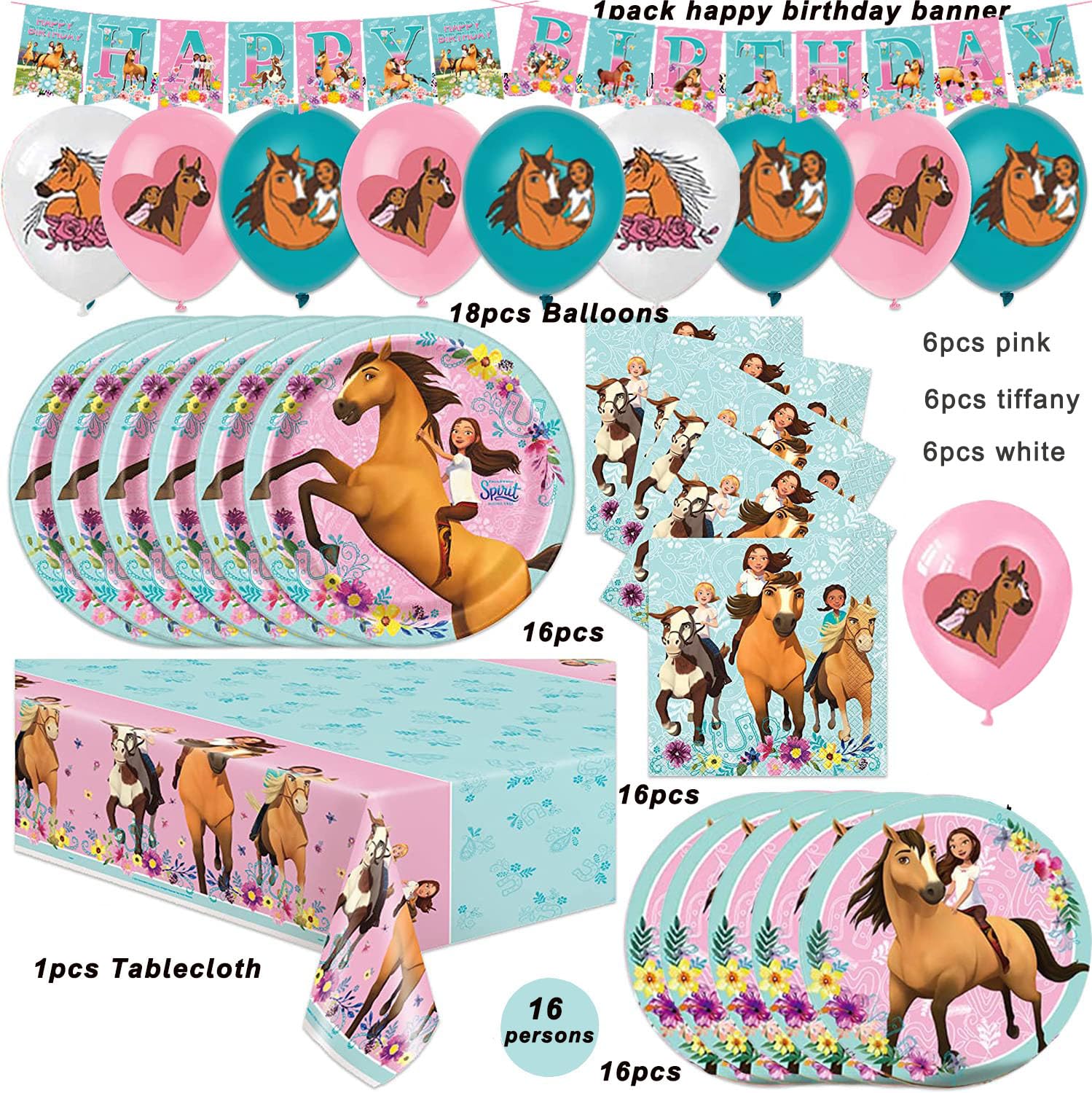 Set Completo Di Decorazioni Per Festa A Tema Cavallo E Cowboy: Piatti, Bicchieri, Tovaglia, Striscione, Palloncini E Topper Per Torta