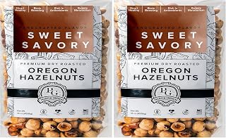 Oregon Natural Hazelnuts, Farm Fresh and Direct Sweet Savory Premium Dry Roasted Hazelnuts – Kosher Certified - 1 LB Bag (Pack of 2)