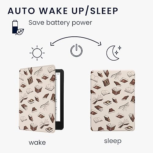 Miniatura 3 de kwmobile Funda compatible con Tienda Kindle Paperwhite 11. Generación 2022 - Funda de poliuretano para lector electrónico - Alpaca champán, verde y