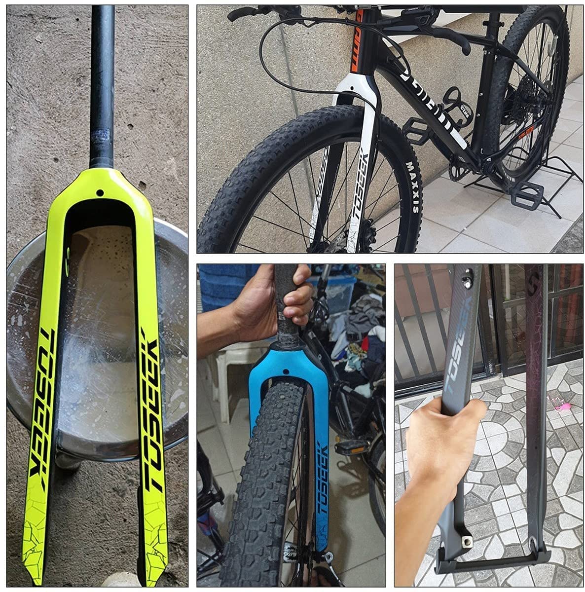 Fourche Rigide De Vélo Fourche Avant De Vélo Entièrement en Carbone 3K Frein À Disque Fourche Dure Fourche De Vélo VTT Accessoires De Vélo Droit 26/27,5/29 "Pouces A,26inch