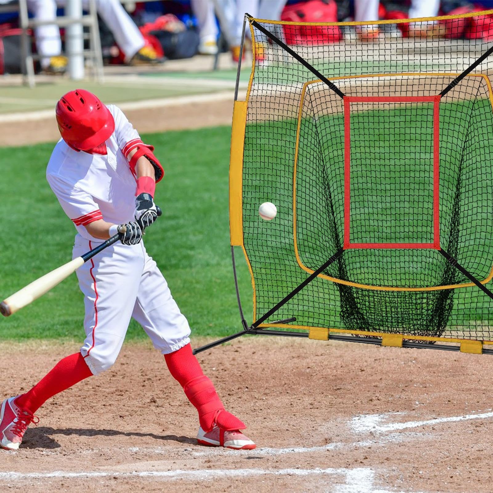 Zona di bersaglio di lancio - Target di Zone di attacco Net di pitching, bersaglio di lancio di softball da baseball | Pratica di baseball Net, cinturino per l'attaccamento per colpire le catture in b