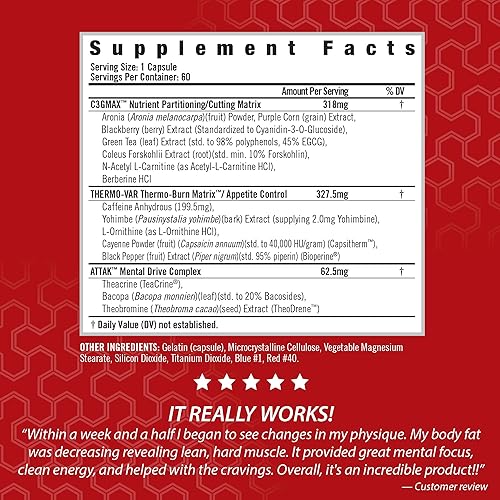 Miniatura 4 de iSatori Lipo-Drex Fórmula termogénica para pérdida de grasa, supresor de pérdida de peso de acción rápida y apetito (60 cápsulas) Ultra CLA + Omega