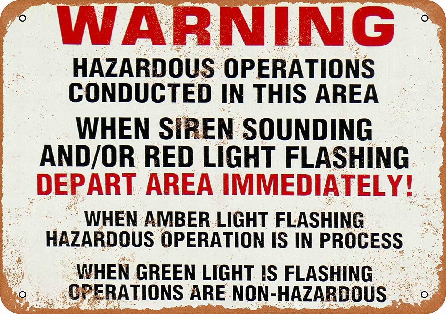 mefoll Wall Art Decor Signs Warning Hazardous Operations in This Area 12x16 Tin Sign Decor