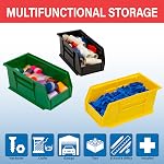 Akro-Mils 30230 AkroBins Bacs de rangement en plastique, bacs empilables pour garage, garde-manger, artisanat, 11" x 5" x 5", Bleu, 12-Pack