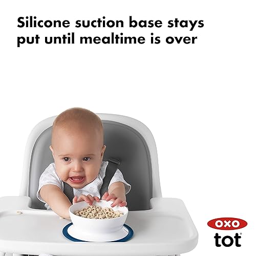 Miniatura 5 de OXO Tot Stick & Stay - Paquete de plato de succión y tazón, color azul marino