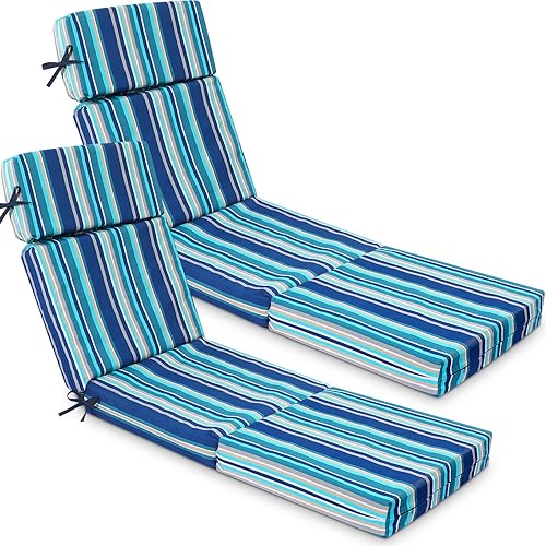 Geelin Cojín para silla de exterior, 21 x 72 pulgadas, para asiento profundo, de playa, respaldo alto, para patio, exterior, texturizado,